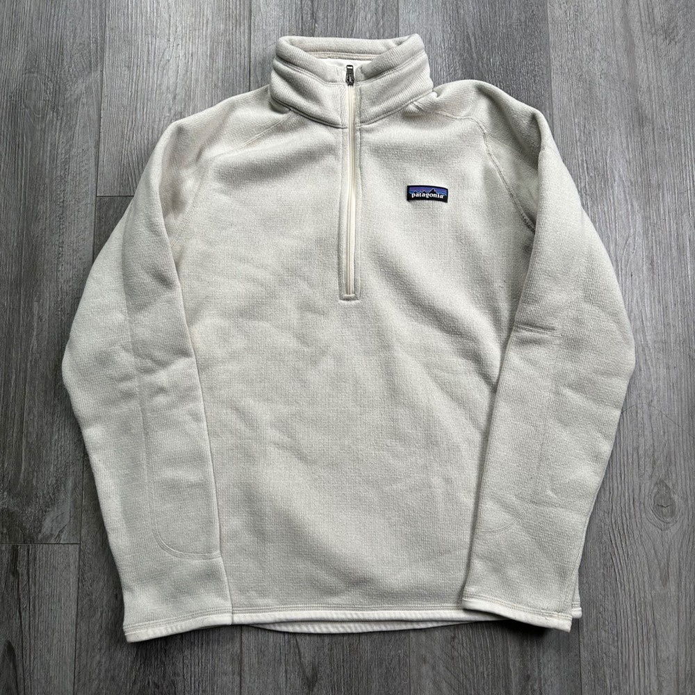 Patagonia Women's 1/4 Zip Fleece Size M white/Cream Better Sweater pullover